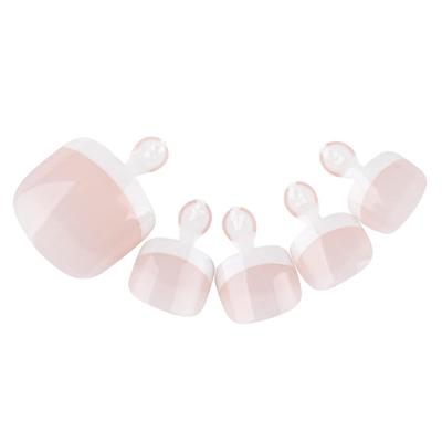24Pcs False Toenail Tips Set French Full Cover Fake Toe Nail Tips for DIY Manicure Decoration