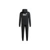 Emporio Armani EA7 SS24 Brand Logo Embroidered Zip-Up Hooded Casual Sports Set Men Sets Black 3DPV52-PJ05Z-1200