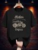 Motorcycle Print T-shirt - "Riders Motorcycle Team Custom EST 1975 West Coast California" Design