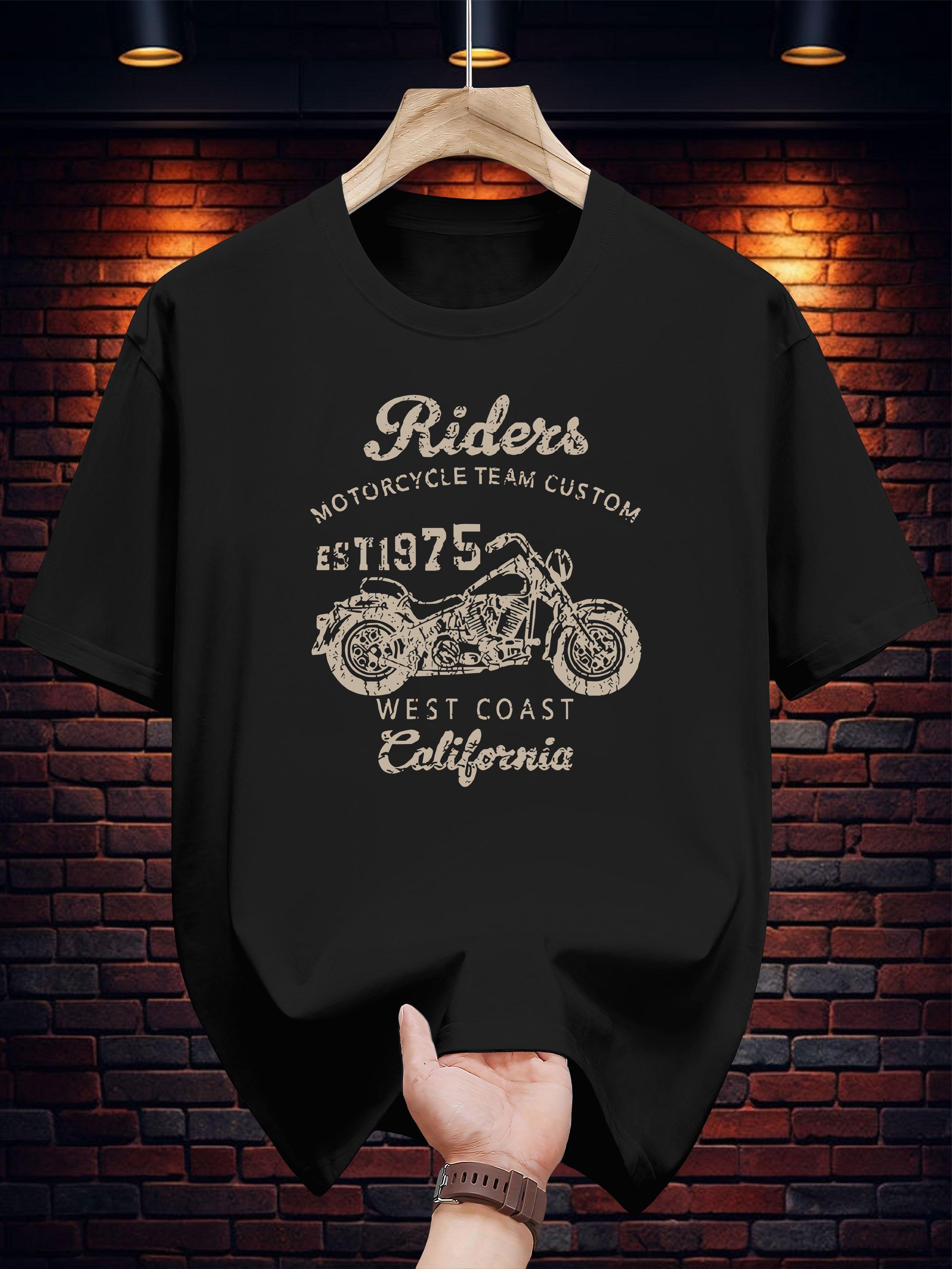 Motorcycle Print T-shirt - Riders Motorcycle Team Custom EST 1975 West Coast California Design XXL