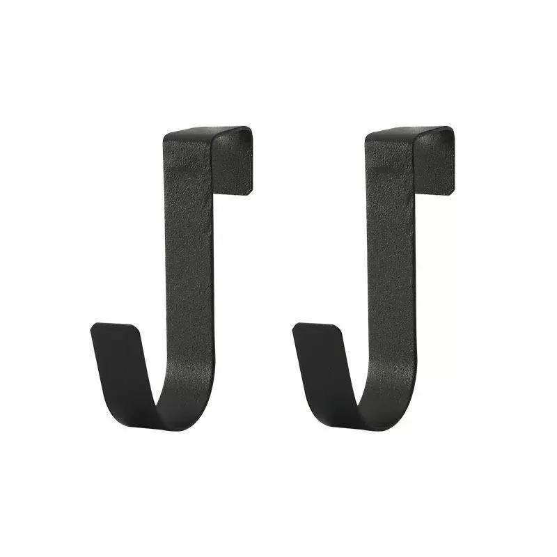 

2pcs S-Shaped Metal Hook Cabinet Door Hanging Rack Desk Shelves Kitchen Utensils Storage Organizer Kitchen Bathroom Accessories чёрный