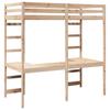 Loft Bed Frame Natural 75 X 190 Cm Solid Pine Wood