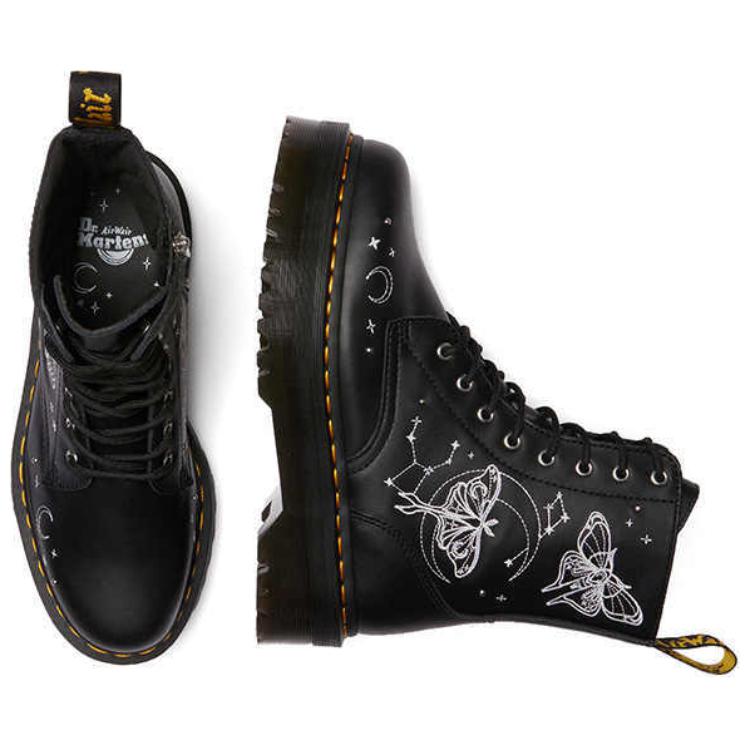 Dr. Martens Fusion Leather Jadon Celestial Comfortable Versatile Simple Mid-Calf Boots Unisex boots Black 41329001