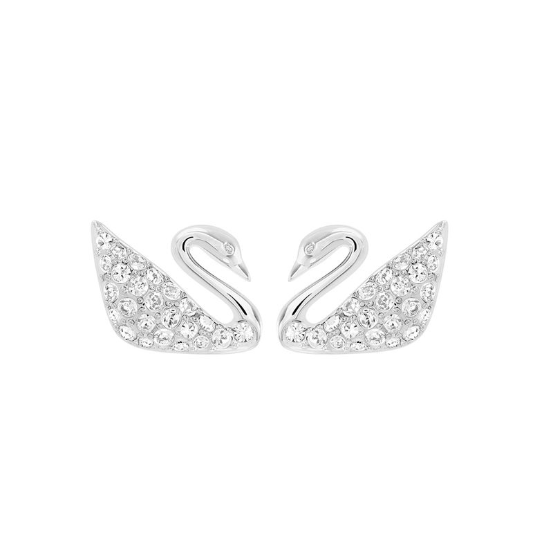 Swarovski Swan Classic Silver Crystal Earrings Women earrings White-Gold 1116357 Box (Random Color)