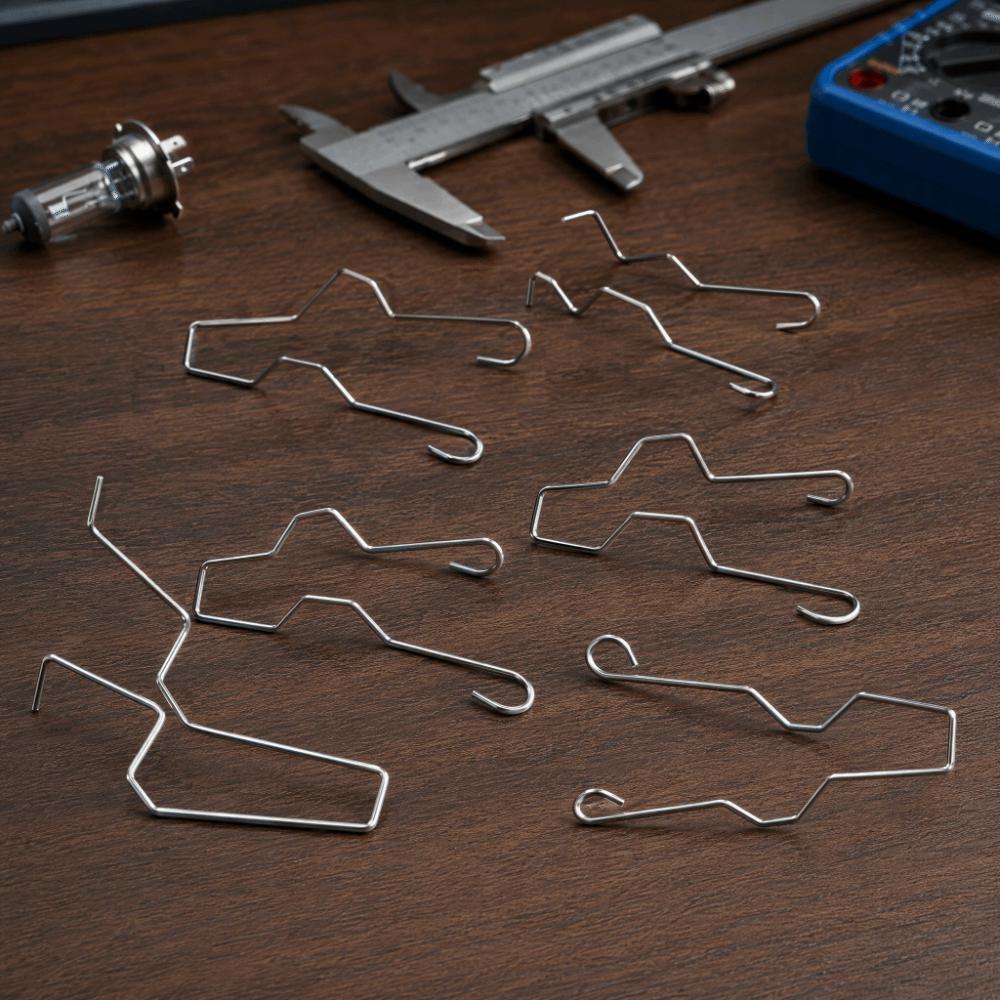 6pcs Dip Dipped Beam Headlight Bulb Retaining Spring Clips Car Light Bulb Retainer Kit  For H1 Bulbs