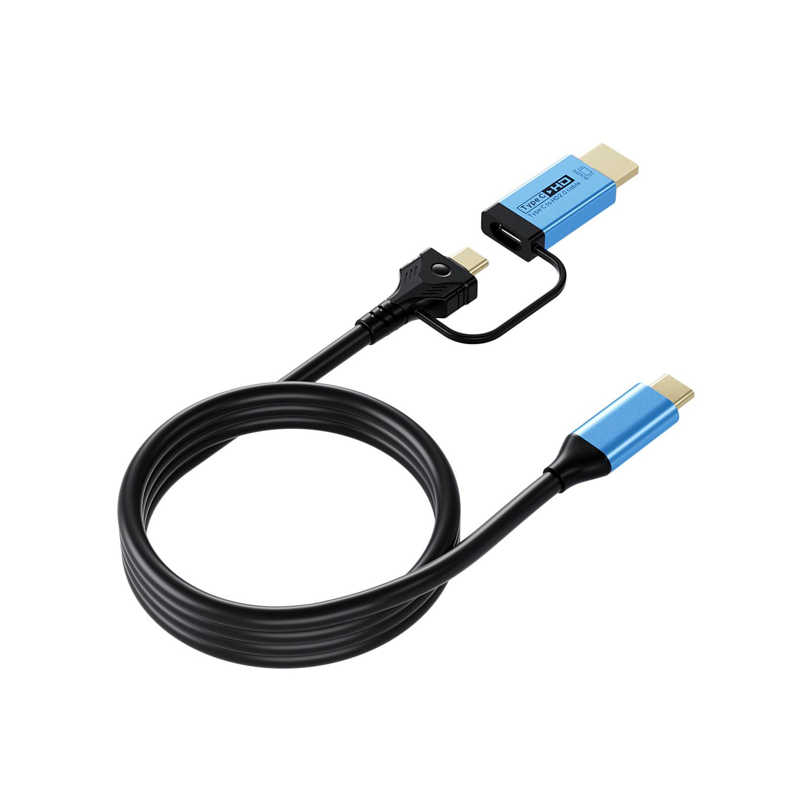 

TYPE C to TYPE C and HD2.0 Cable 1.8M 4K 60HZ High Speed Data Transfer Compatible with Various Devices
