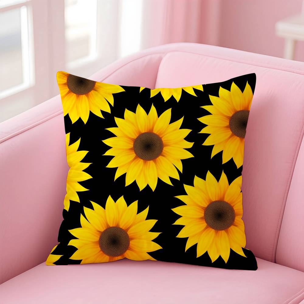 Sunflower Aesthetic Pillow Case Pattern Printing Pillowcase Living Room Sofa Cushion Cover Bedroom Room Decor