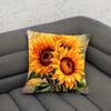1Pc Oil Painting Style Sunflower Printed Throw Pillow Cover, Suitable For Sofa,Bedroom,Livingroom,Elegant Gift For Flower Lovers
