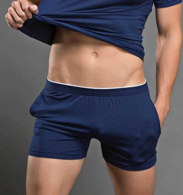 Men's Low-Rise Modal Lounge Boxer Briefs Minimalist Solid Color Sleep Shorts Casual Soft & Breathable