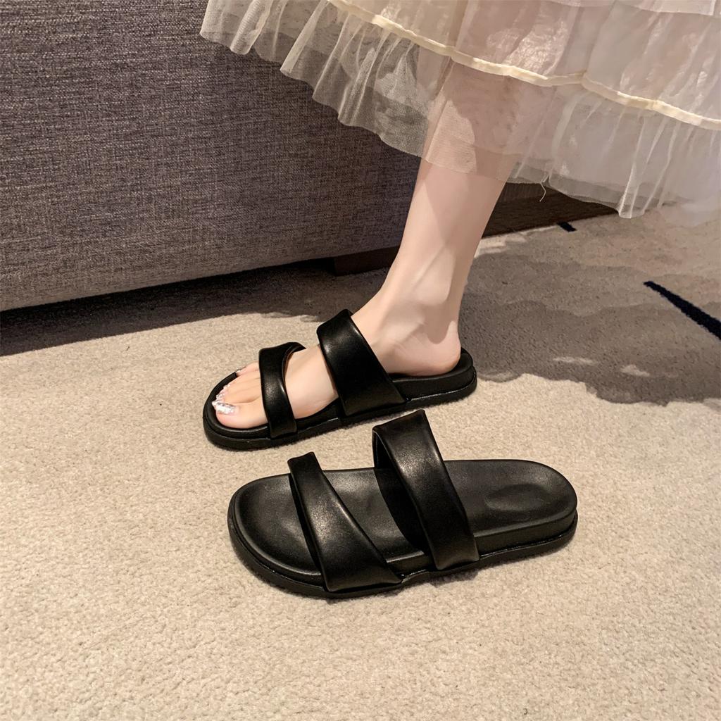 Thick-bottomed cool slippers for women's summer outer wear 2025 new height-increasing casual soft-bottomed shit-stepping slippers with skirts