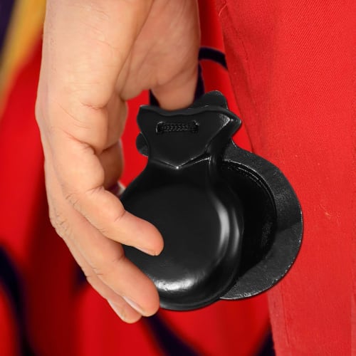 Abaodam 1 Pair Wooden Spanish Castanets, Traditional Hand Percussion Castanets, Educational Musical Percussion Instrument with Rhythm Board