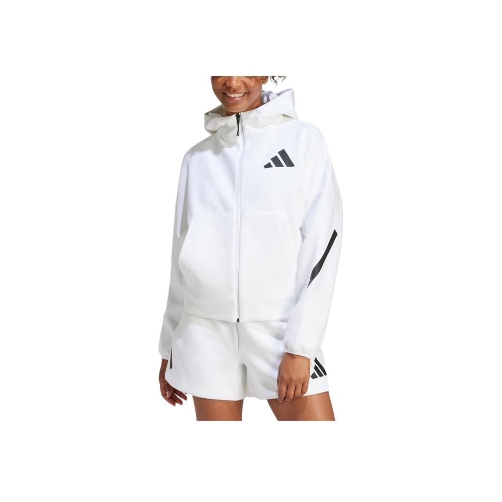 adidas Women's Z.N.E. Full-Zip Hoodie White JE7849