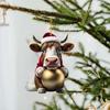 Flat Cow Christmas Tree Ornament Cartoon Car Rear View Mirror Pendant  Christmas