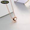 Love Cute Metal Heart Chain Necklace & Pendant For Women/Female Rose Gold Simple Jewelry Gift DWN099
