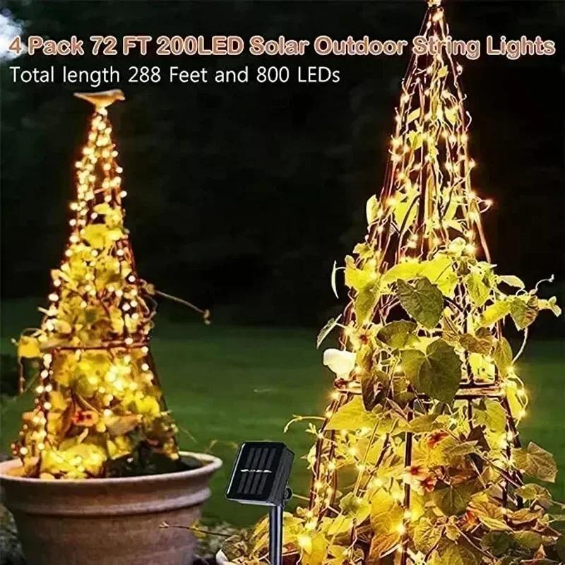 1/2pcs LED Fairy Strip Light Outdoor Solar Lawn Lamp Garden Christmas Wedding Party Decoration Garland Waterproof String Light