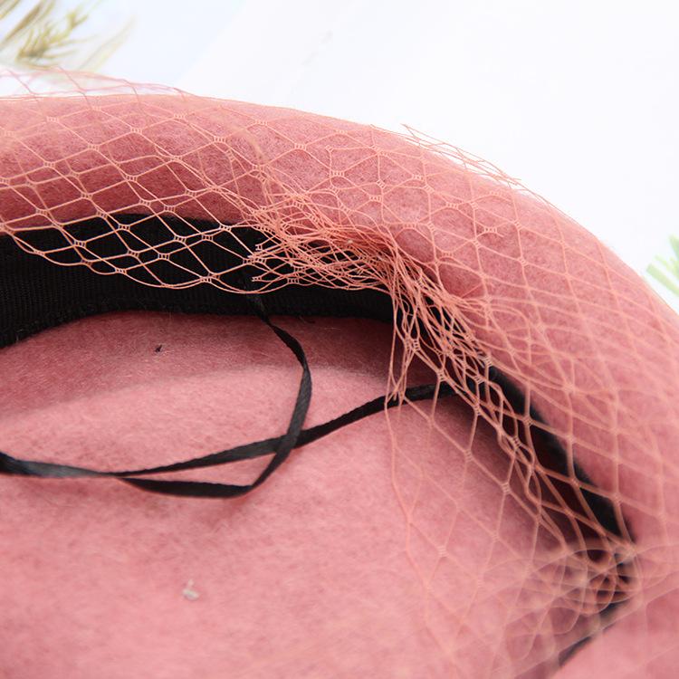 Autumn And Winter Woolen Bud Hat British Retro Painter Hat Elegant And Noble Mesh Beret Women'S Tide