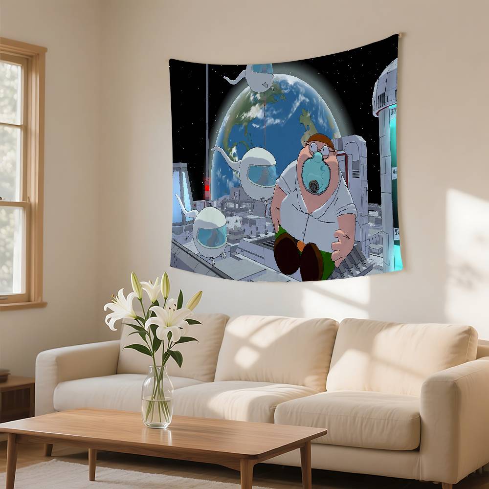 

FFamily Cartoon GGuy Tapestry Wall Hanging Tapestry Art Deco Blanket Curtain Hanging At Home Bedroom Living Room Decor 74x94cm(29x37in)