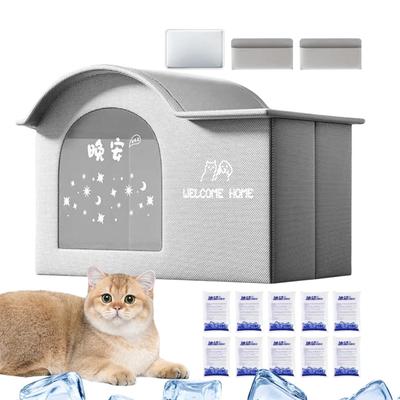 Casa de Resfriamento Para Gatos Canil de Gato para Dormir com Ar Condicionado Com 10 Bolsas de Gelo Casa de Resfriamento Para Animais de Estimação Gato animal de estimação casa de gelo Suprimentos para Animais de Estimação