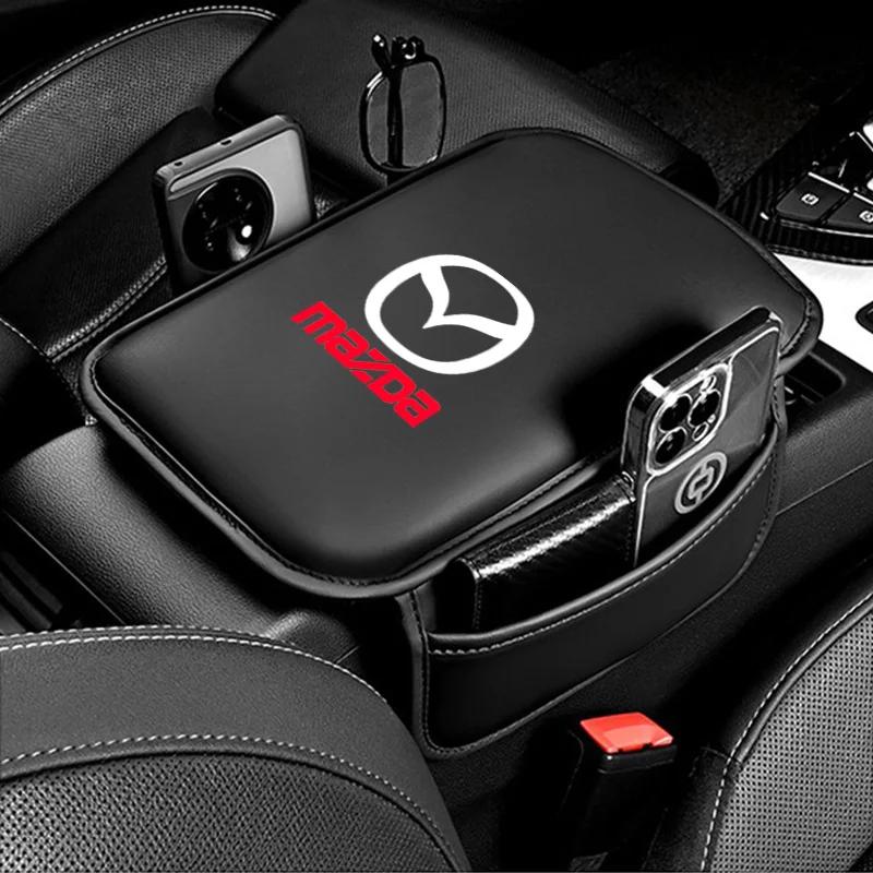 2025 Caldo Protezione Bracciolo Console Centrale in Pelle Scatola Bracciolo Auto Tappetino Tasca Portaoggetti per Mazda 3 6 Axela Atenza CX 5 MX5 auto ac