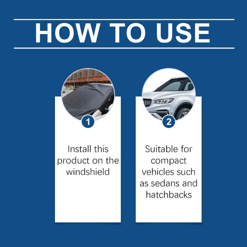 Windshield Snow Cover, Windshield Cover for Ice and Snow Windproof Sunshade Cover for Car SUV,61x28inch