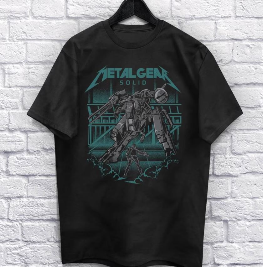 

Vintage Metal Gear Black Cotton T-Shirt Unisex T-Shirt XL