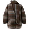 Sancai Women's Merino Wool Blend Plaid Double-faced Coat