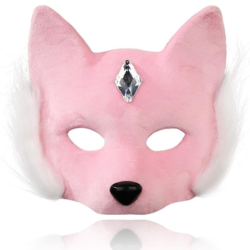 Plush Open-Eye Fox Mask for BDSM Bondage Restraint Training Flirting Teasing Puppy Play Party Costume Kinky Adult Sex Toys Women