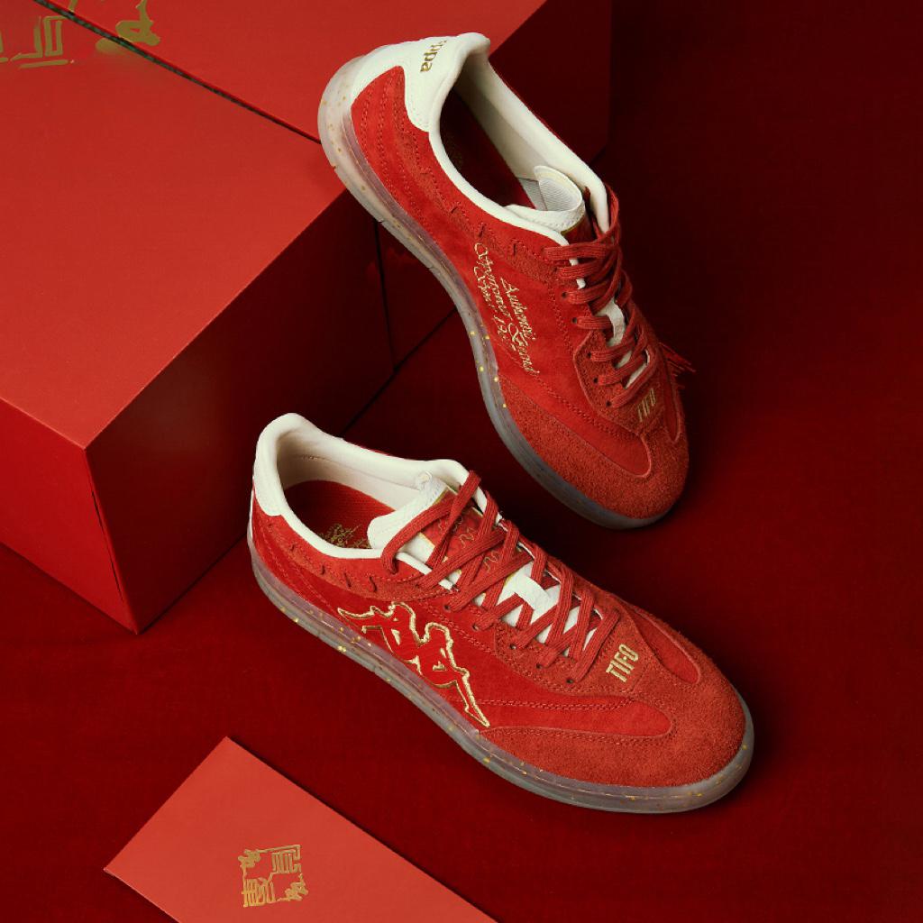 Kappa Tifo New Year Limited Versatile Comfortable Non-Slip Wear-Resistant Low-Top Skate Shoes Unisex sneakers China-Red Birch-White K0EW5CC70P-554