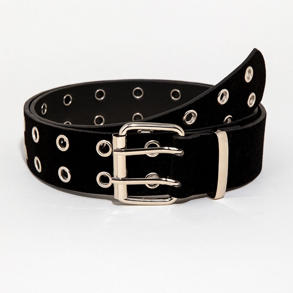 Pin Buckle Suede Rivet Belt Luxury Design Punk Waistband Paired with Skirts Jeans