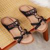 New Large Size Rhinestone Casual Versatile Comfortable Flower Flat Sandals Women