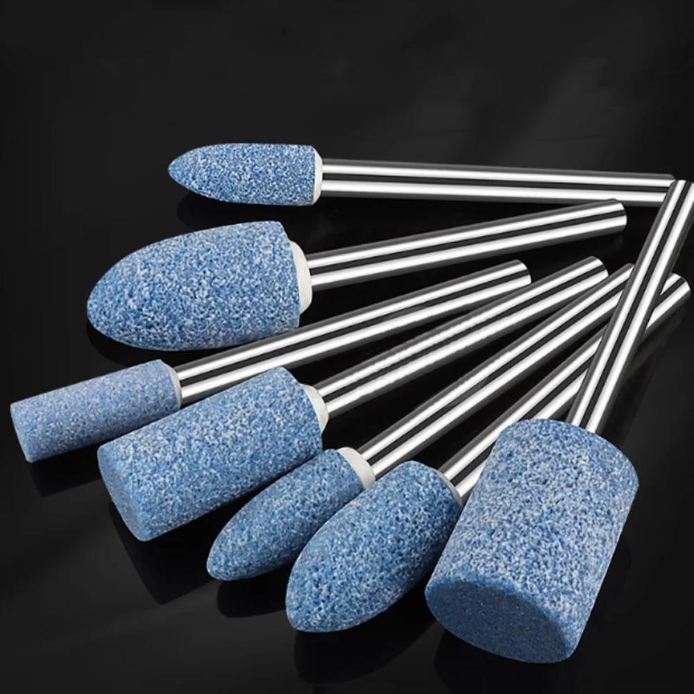 10Pcs Polishing Head Blue Wheel Head Electric Grinding Stone Wheel Abrasive Mounted Stone Dremel Accessories 4-10mm