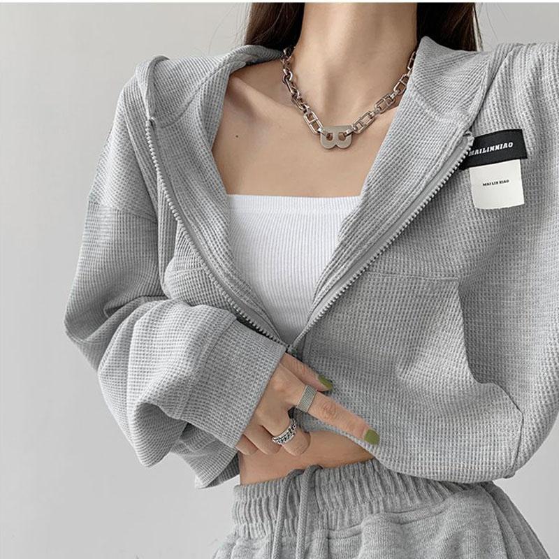 Повседневное вафельное пальто с капюшоном — фото 4