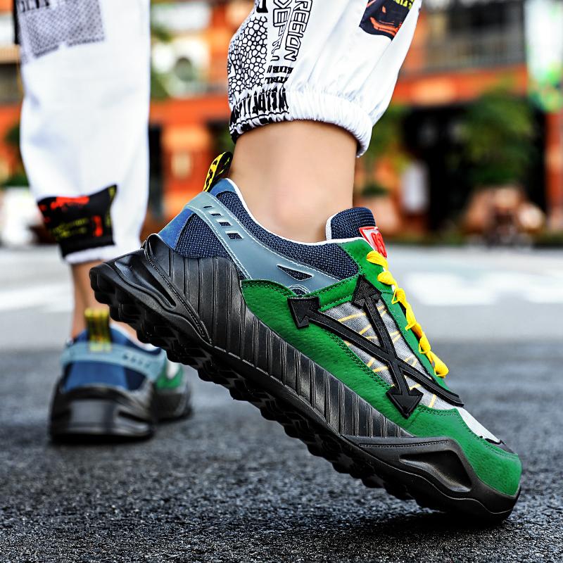 

2024 Весна Новые мужские повседневные туфли Легкие уличные кроссовки мужские Нескользящие модные износостойкие с мягкой подошвой Молодежный дизайнер Tide 44 зелёный