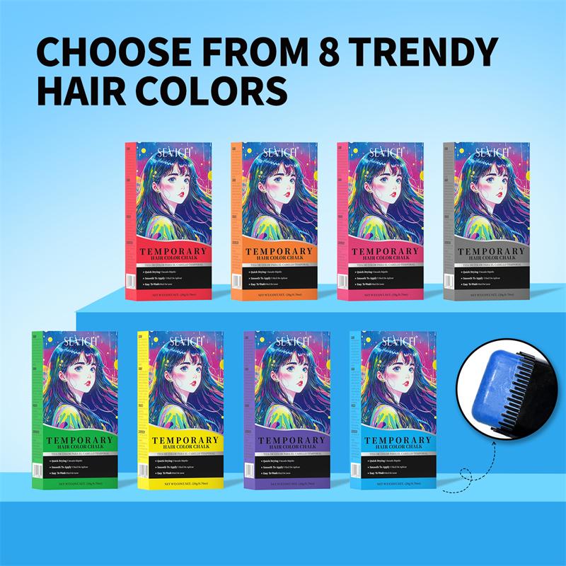 Bâton de coloration temporaire pour cheveux SEVICH Fashion DIY Crayon de coloration capillaire à usage unique et longue durée Craie de couleur pour cheveux Cire colorante pour cheveux Cire coiffante 20G
