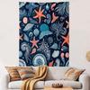 Ocean-Inspired Starfish and Seashell Art Patterned Tapestry Home Decor, Suitable for Bedroom and Living Room, Gift