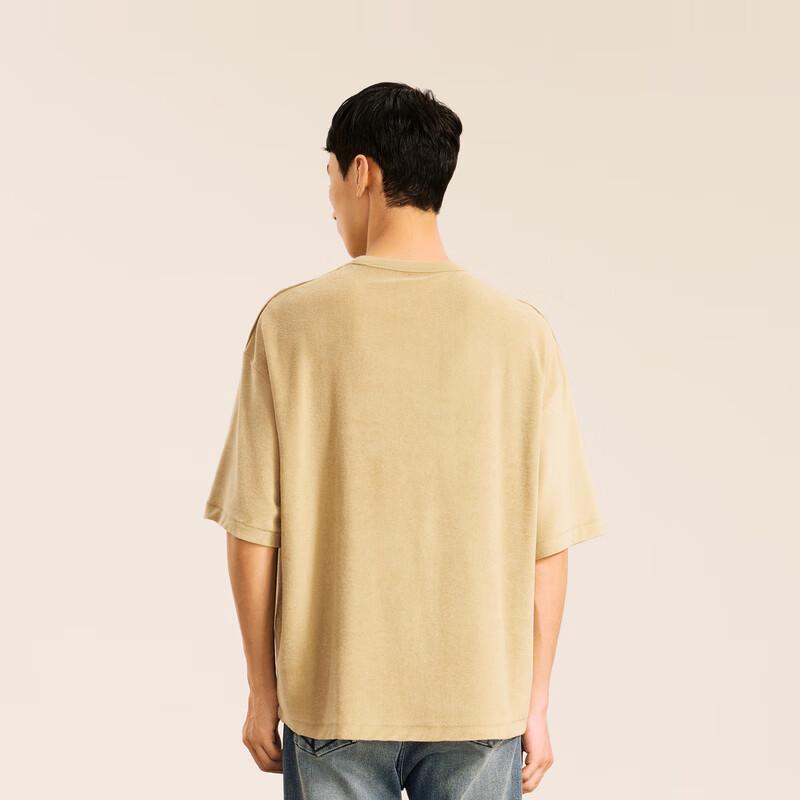 CROQUIS Men's 2024 Autumn Loose Fit Round Neck Cotton Blend T-Shirt