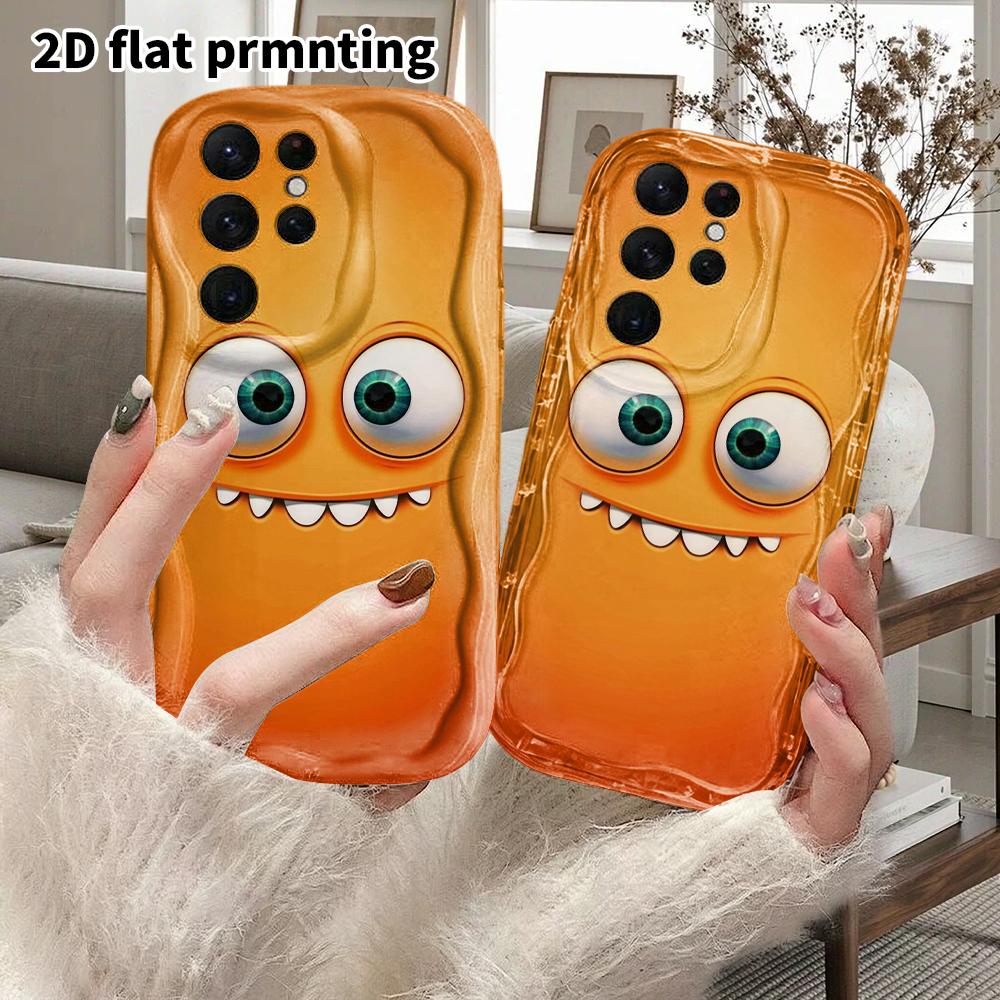 Phone Case: 2D Flat Samsung Galaxy A34 A35 M05 M06 S20 S22 S21 FE Plus 5G Protective Case, Couple Style, Little Monster with Two Eyes, Christmas and H