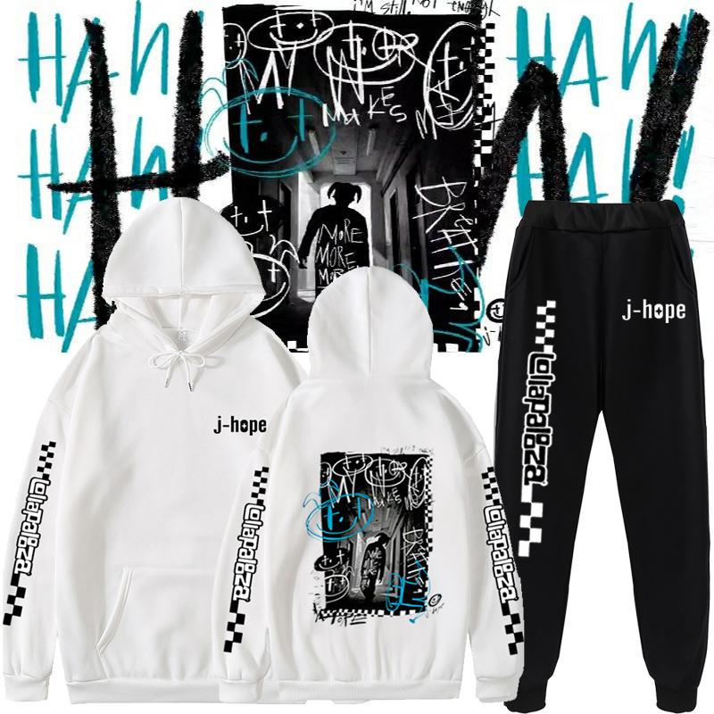 

Зимняя толстовка с капюшоном, комплект из 2 предметов, Jhope Album Jack In the Box, толстовка с капюшоном, комплекты общей одежды, уличная повседневная одежда, толстовка, модный костюм