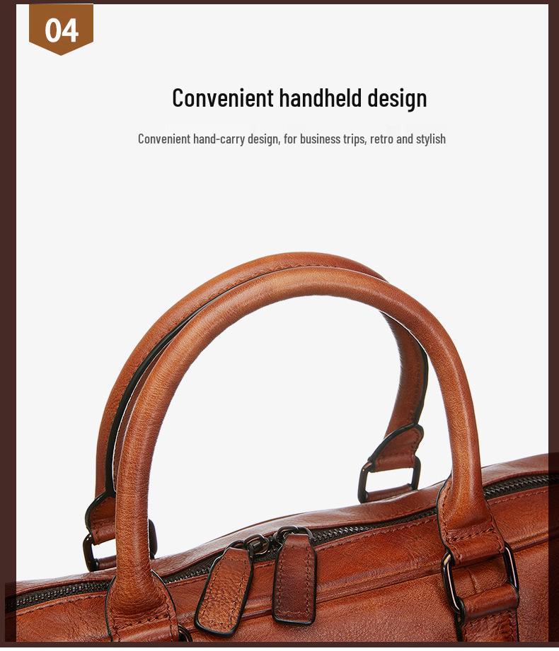 Genuine Leather Men's 15-Inch Crossbody Briefcase and Laptop Bag