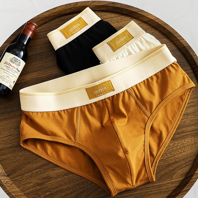 Solid Color Men's Underwear Loose Men's Triangle Pants Breathable Cotton Men's Plus Size Triangle Pants