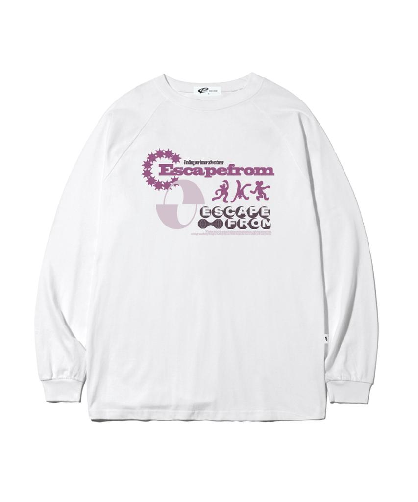 ESCAPEFROM Adventure People Print Long Sleeve White