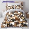 Cartoon Puppy Pattern Bedding,Quilt Set Quilt Cover Pillowcase Home Birthday Gift (1 * duvet cover + 2 * pillowcase, without core)