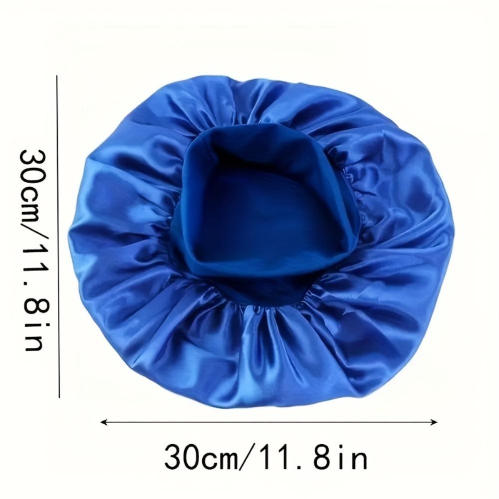 Satin-Nachtmütze mit breiter Krempe, Styling-Seiden-Stirnband zum Schlafen, Nachtmütze mit elastischem Schlappband, Haar-Duschhaube