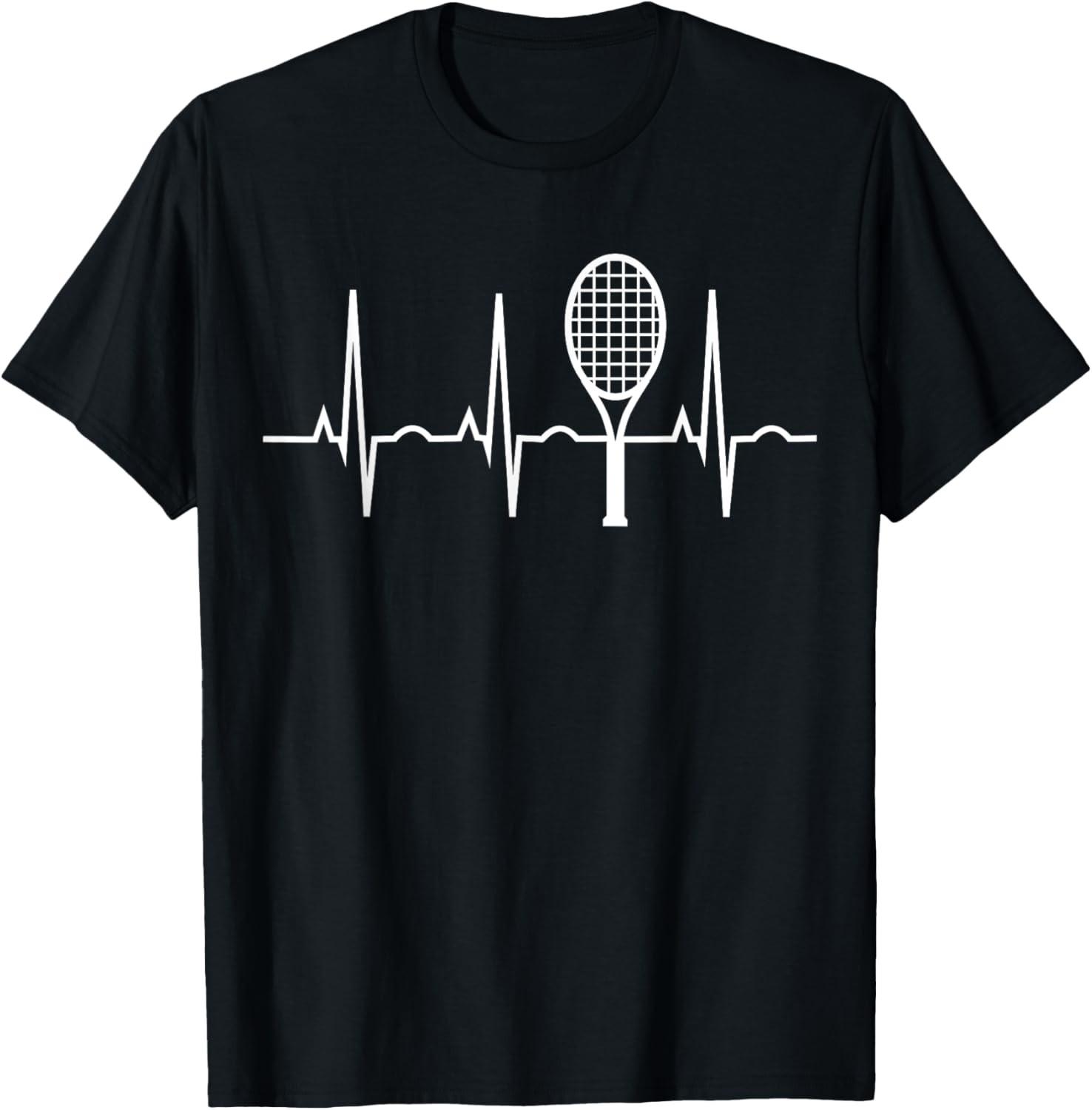 

Tennis Lovers Heartbeat Jersey Gift for Tennis Players T-Shirt 5XL різнокольоровий