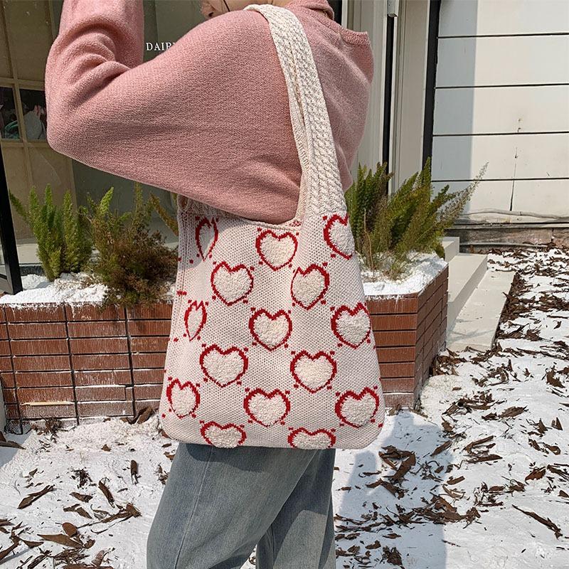Knitted Bag Woven Bag All-in-one Women's Bag High-grade Exquisite Niche Shoulder Bag