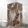 1pc brown plant leaf pattern shower curtain, high-end elegant bathroom curtain, bathroom decoration pattern