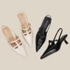 H968-1 Summer New Bag Head High Heels with Skirt Pointed Sandals and Thin Heels