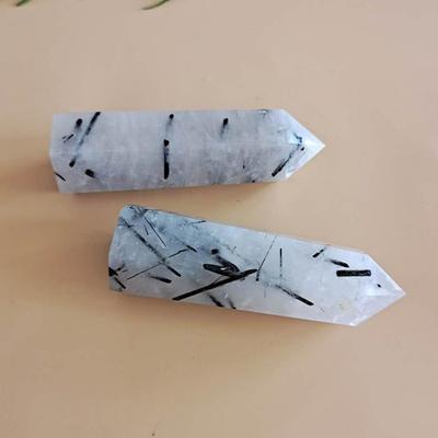 Natural Black Tourmaline Crystal Point Wand Tower Single Point Crystal Obelisk Healing Crystal Mineral Gemstone Whloesale