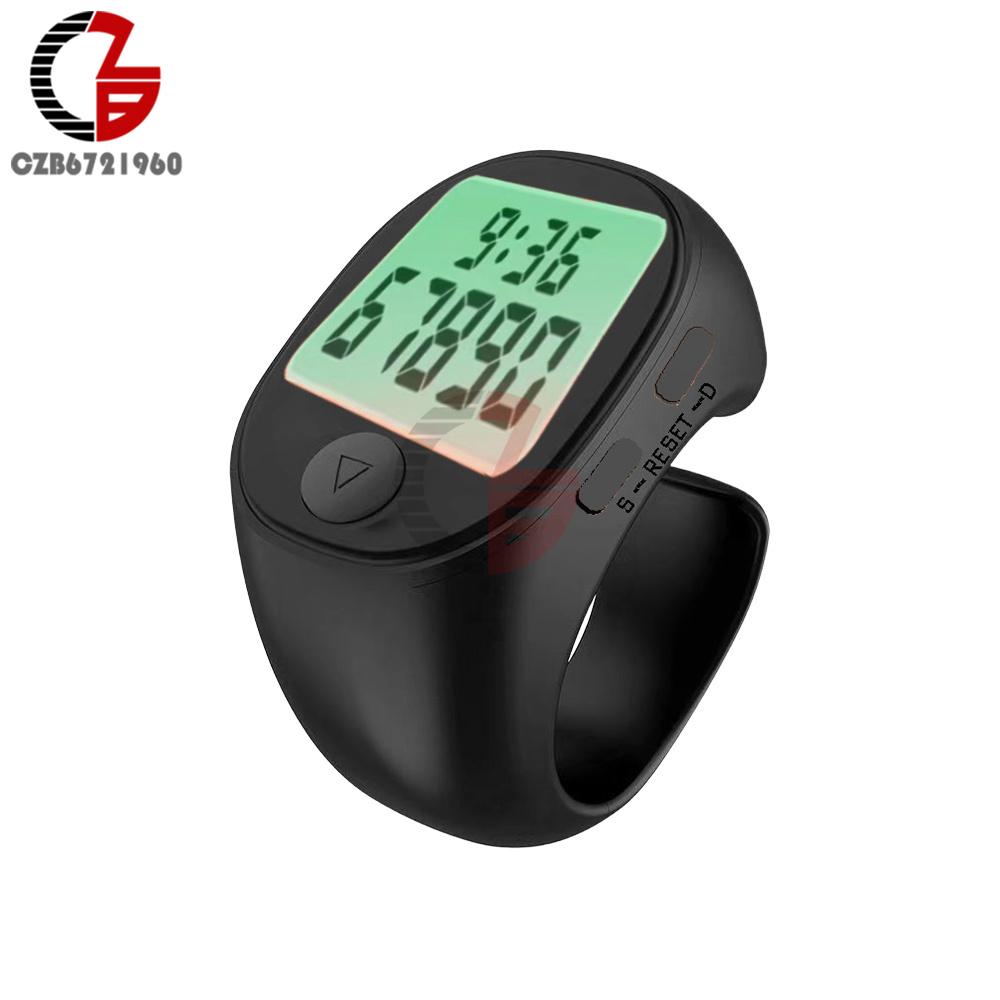 

LCD Tasbih Tally Counter Ring For Muslims Electronic Digital Counter 5 Prayer Time Mute Button Counter Wearable Rings чёрный