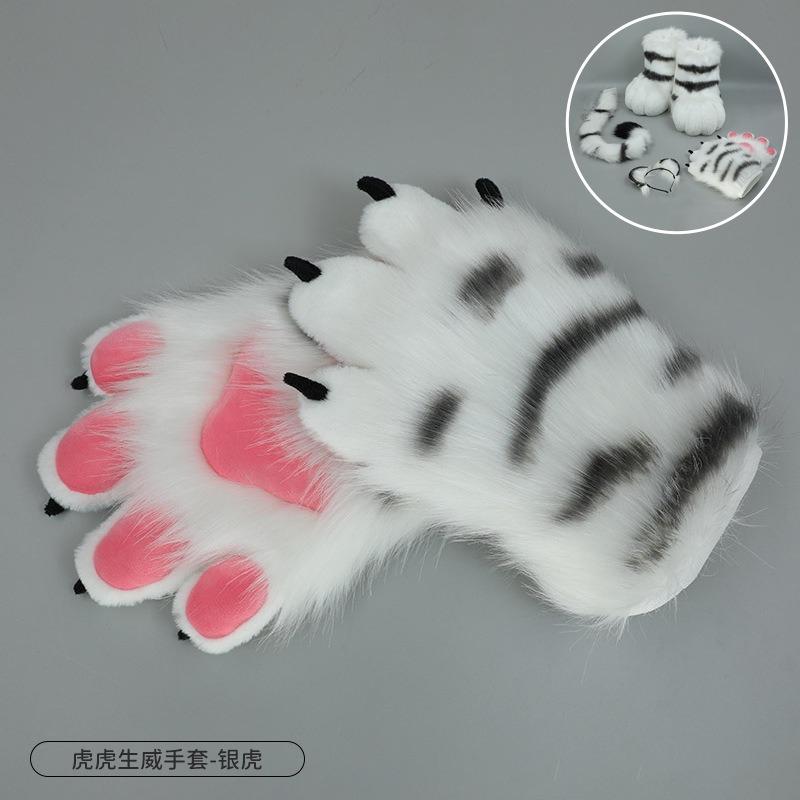 Ett handgjort tiger- och tiger Shengwei plyschhuvudbonad med odjursöron cosplay-simulering med odjursöron, tigeröron, hårtillbehör